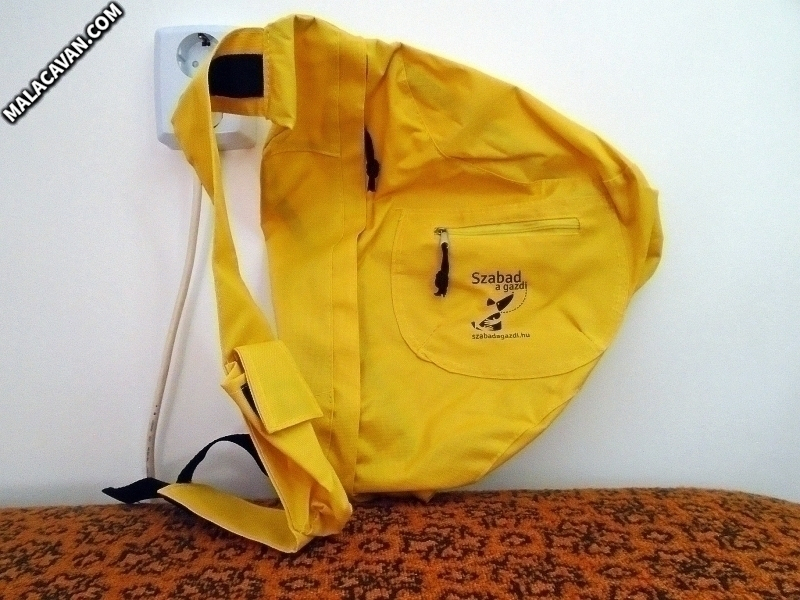 Sárga hátizsák, Fekete plüss női táska